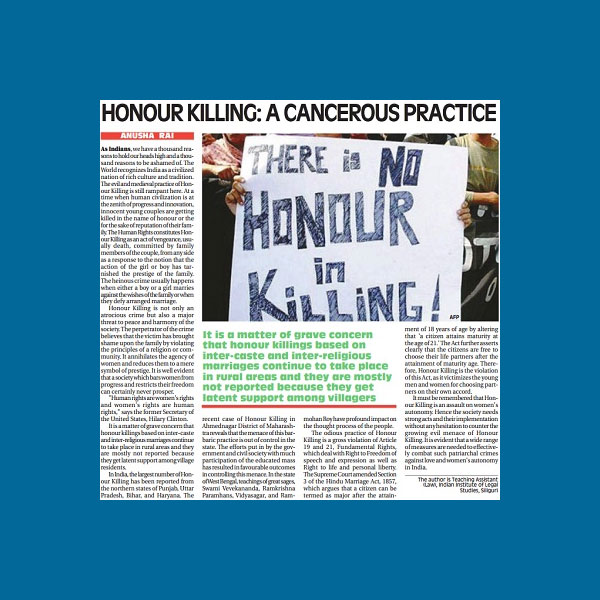 Honour Killing: A Cancerous Practice