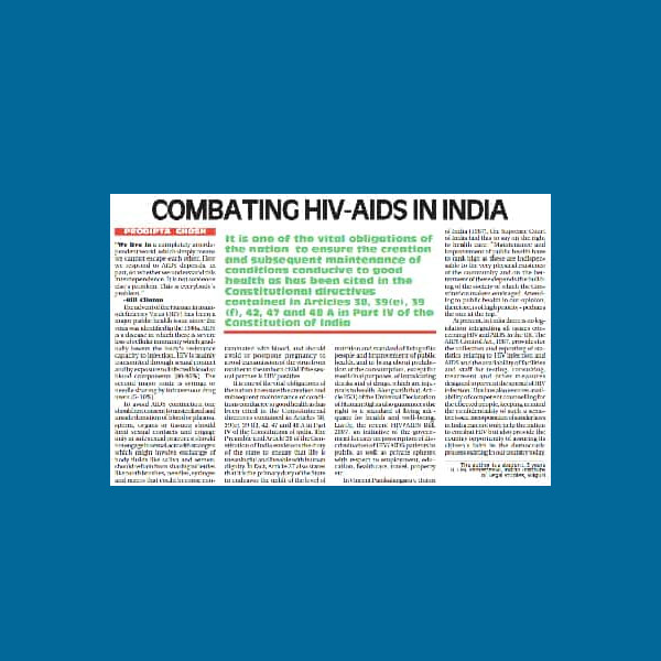 Combating HIV Aids in India