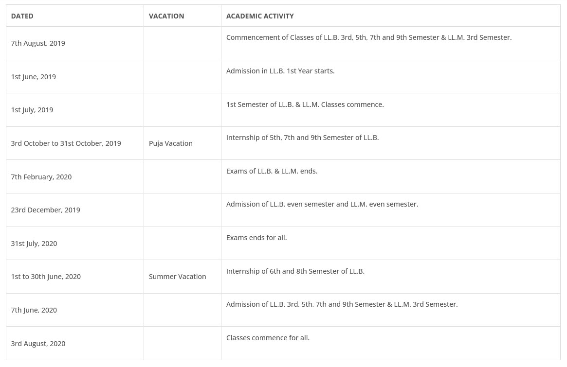 Academic Calendar 2019-2020