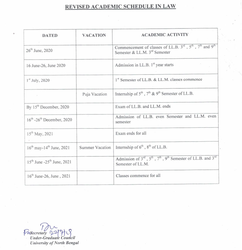 Academic Calendar 2020-2021