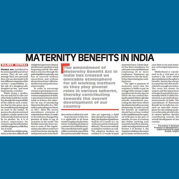 Maternity Benefits in India