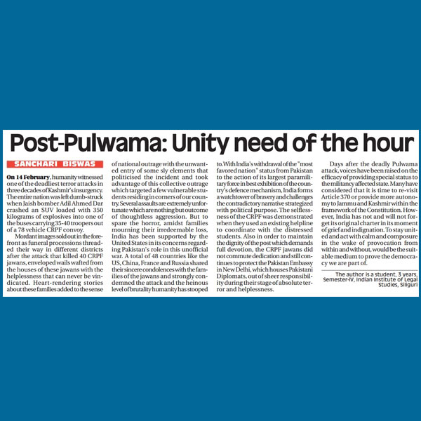Post-Pulwama: Unity Need of Hour