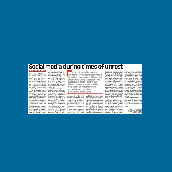 SOCIAL MEDIA DURING THE TIME OF UNREST
