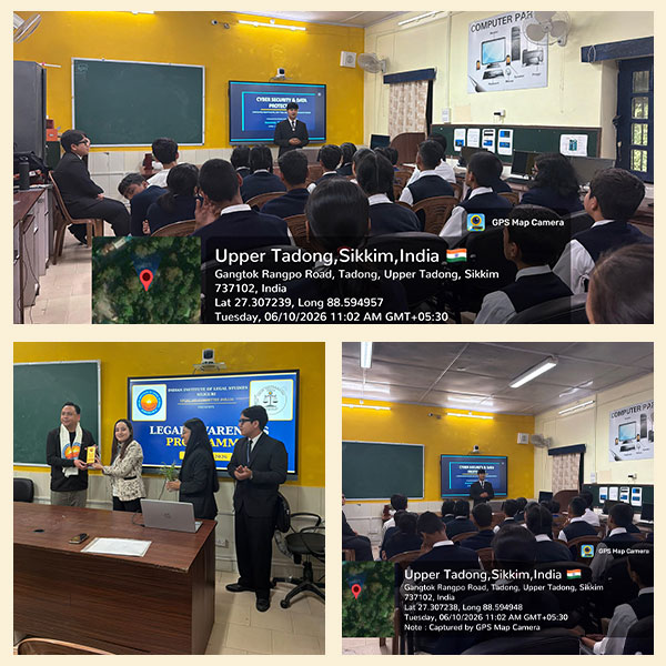 A Free Legal Aid and Awareness Programme was conducted at Army Public School, Tadong, Gangtok