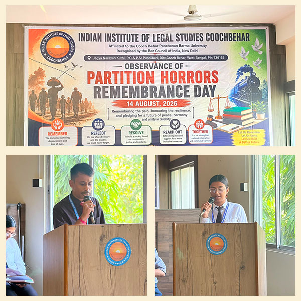 Honouring the Memories of Partition at Institute of Legal Studies, Cooch Behar
