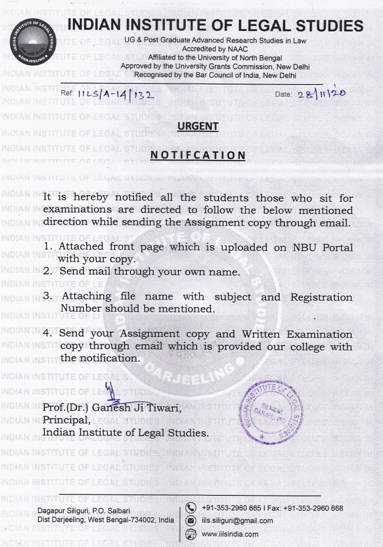 Notice Regarding Assignment Submission