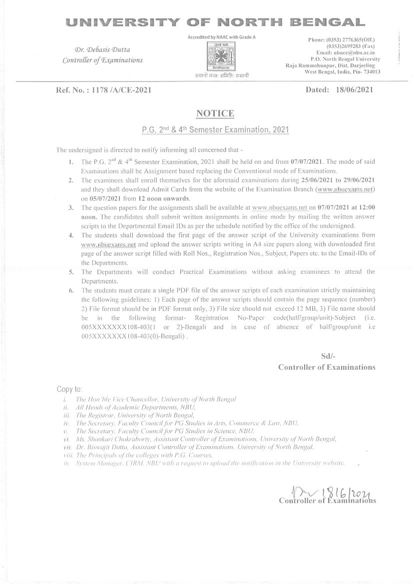 Notice Regarding LLM Examination