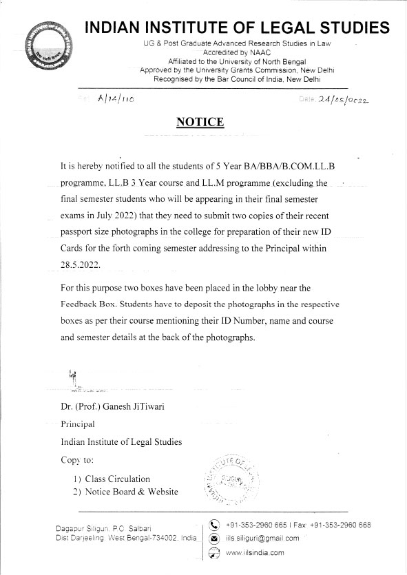 Notice Regarding Submission of Photograph