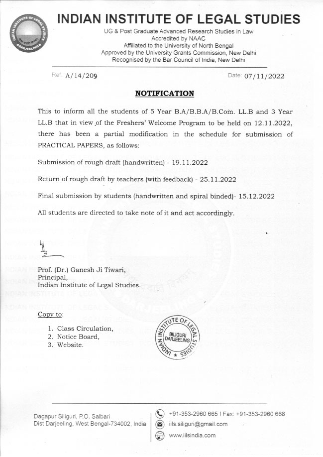 Notice Regarding Partial Modification for Submission of Practical Papers