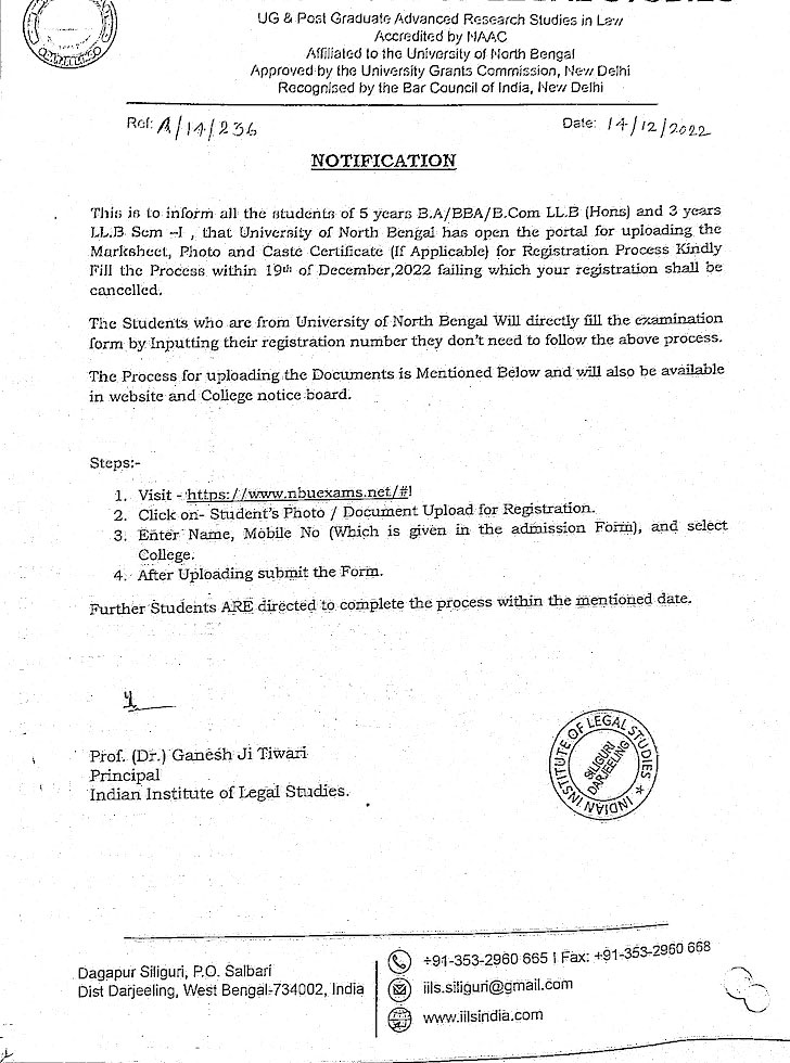 Notice for Registration