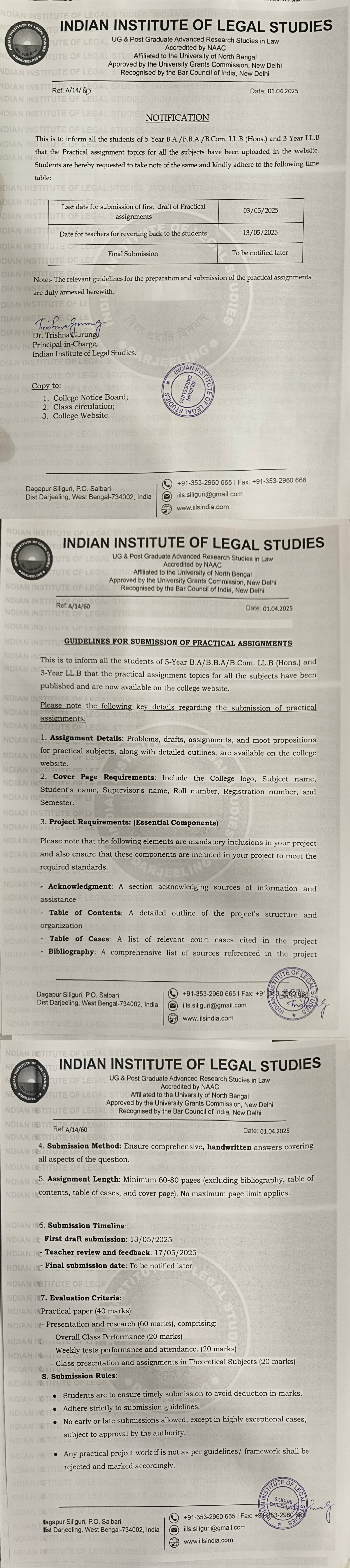 Notice for Practical Assignments  Topics