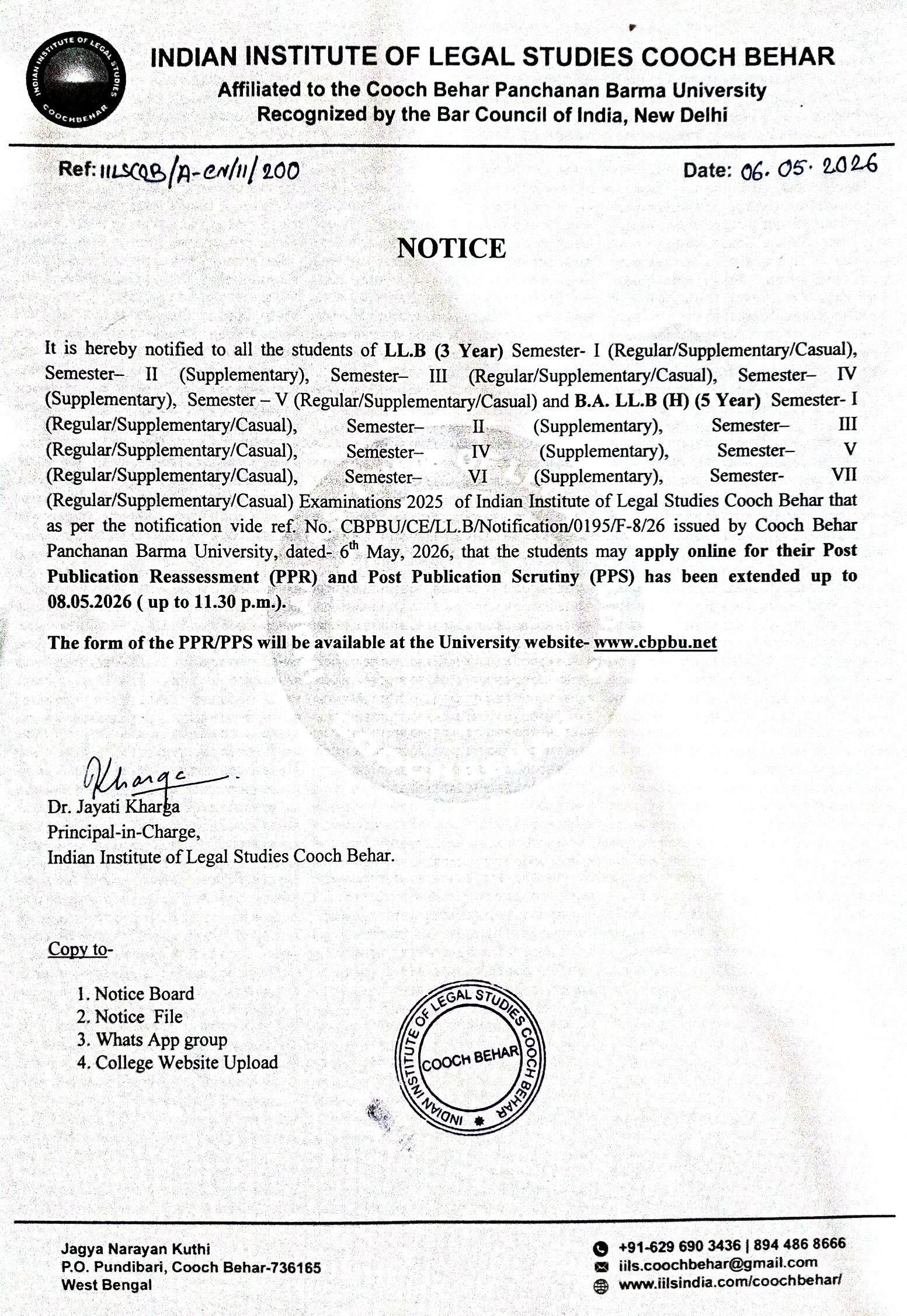 Notice for PPR-PPS